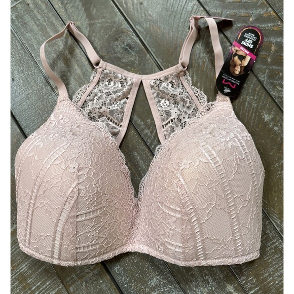 Maidenform Self Expressions 34D Wireless Bra Pink Lace High Back SE1145 NWT - Picture 1 of 4